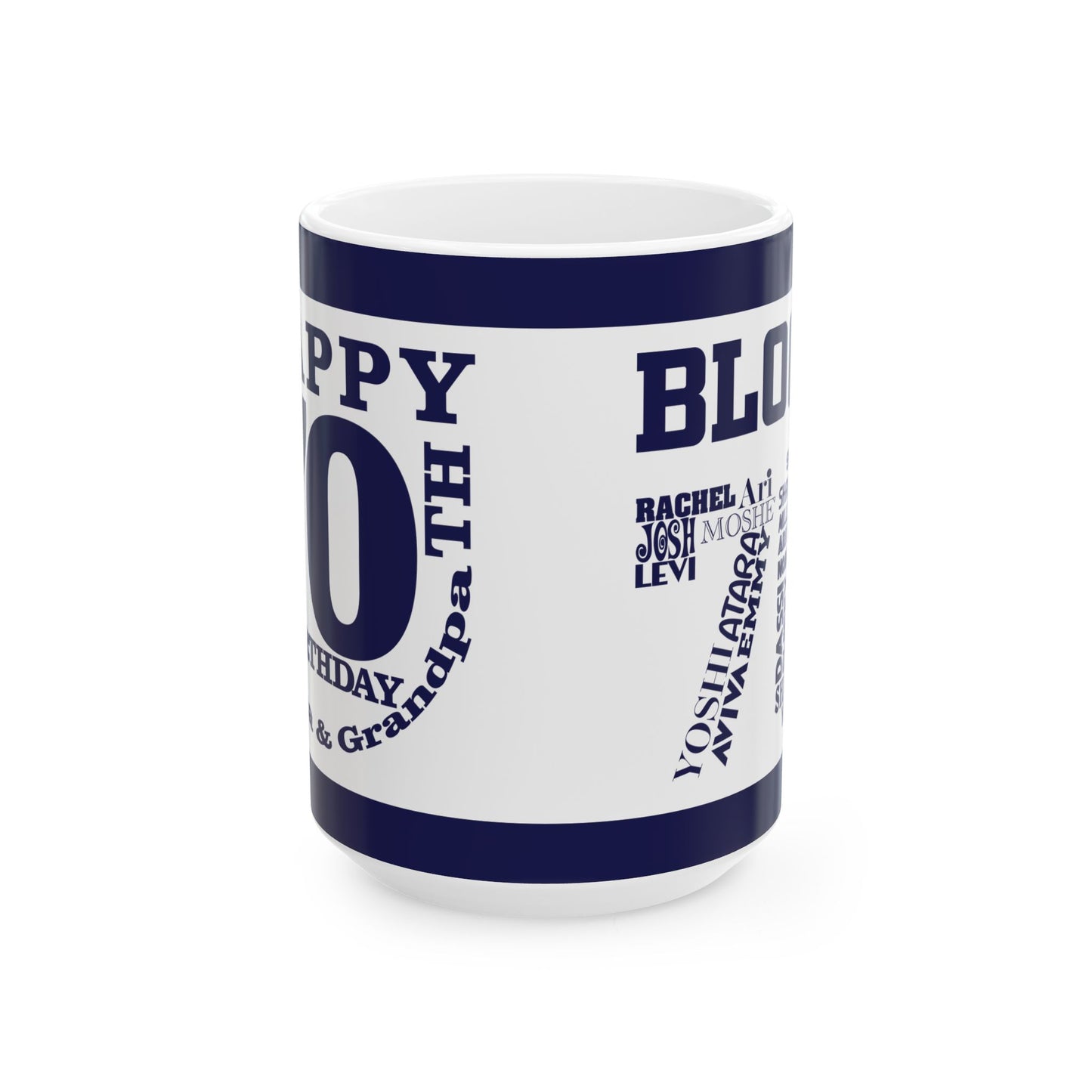 Personalized Birthday Ceramic Mug - Customizable for Grandpa & Family Celebrations