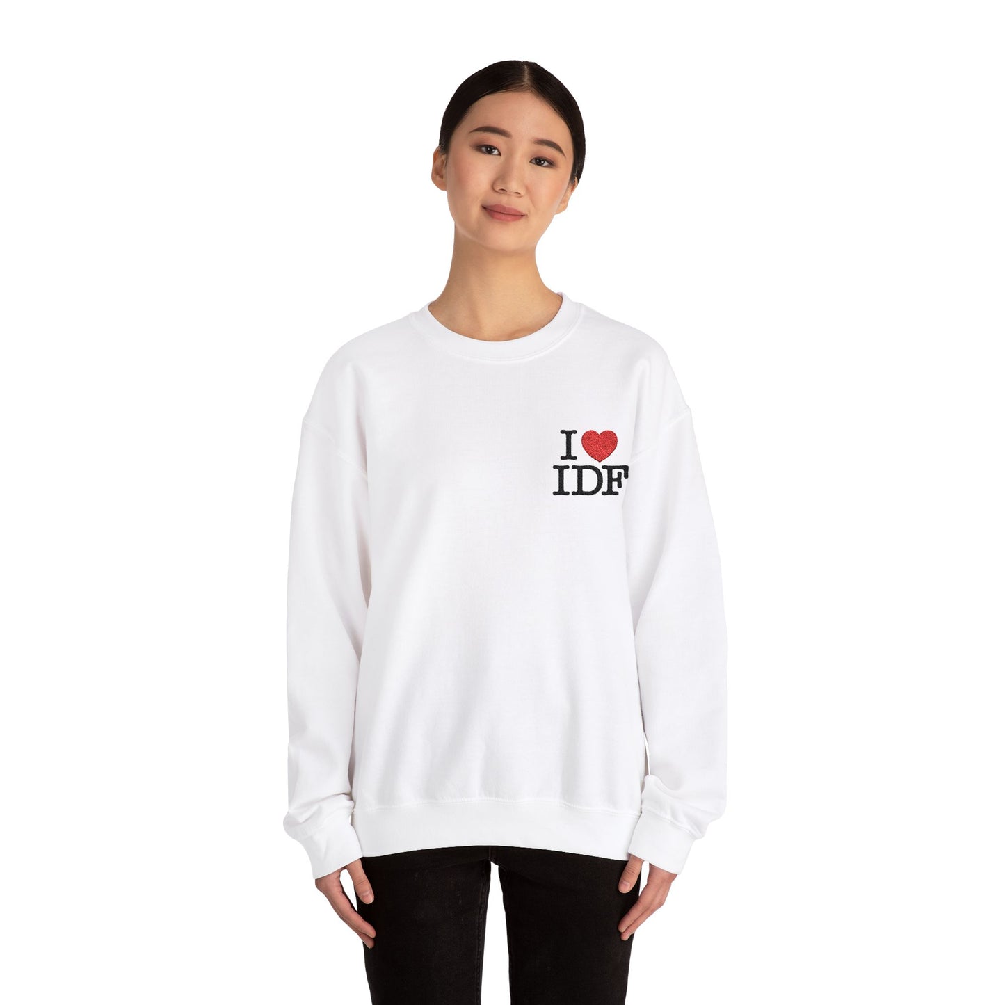 the IDF embroidered crewneck