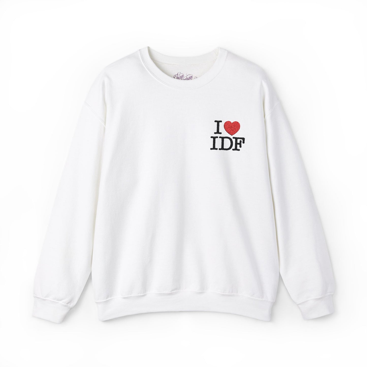 the IDF embroidered crewneck