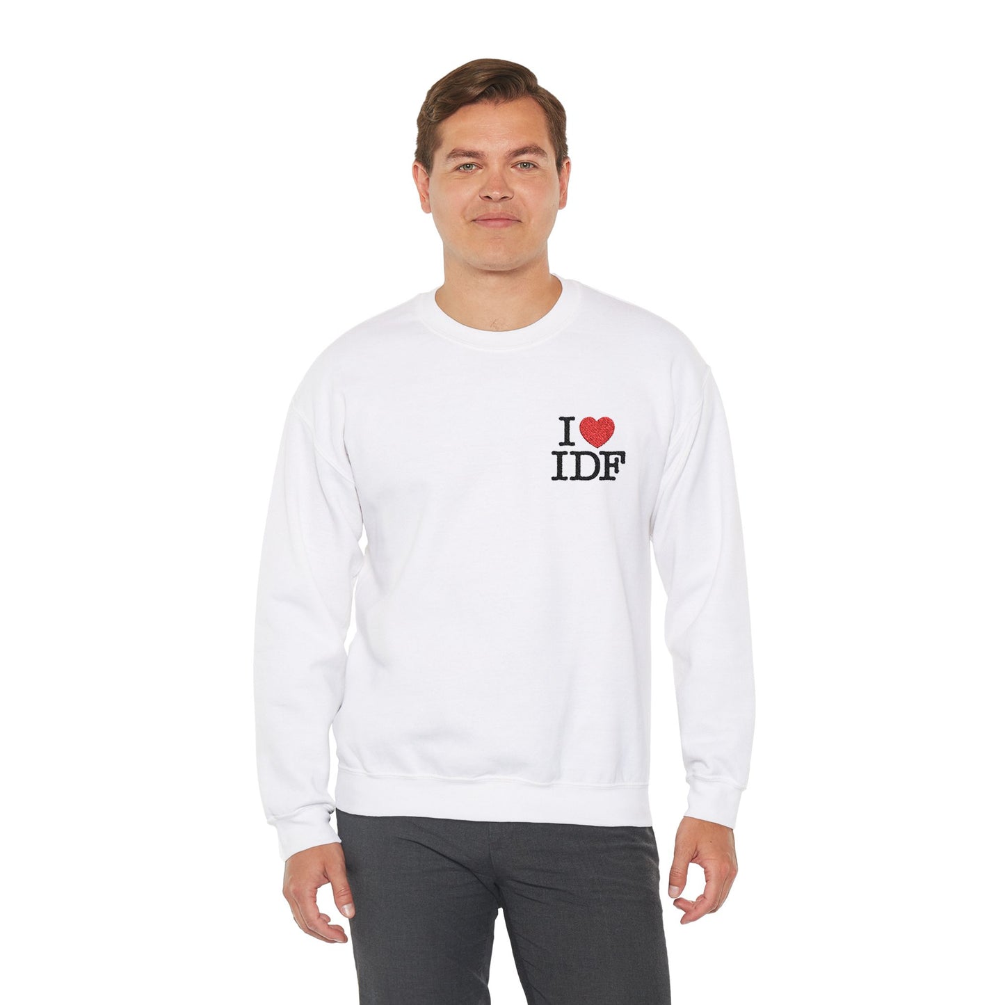 the IDF embroidered crewneck