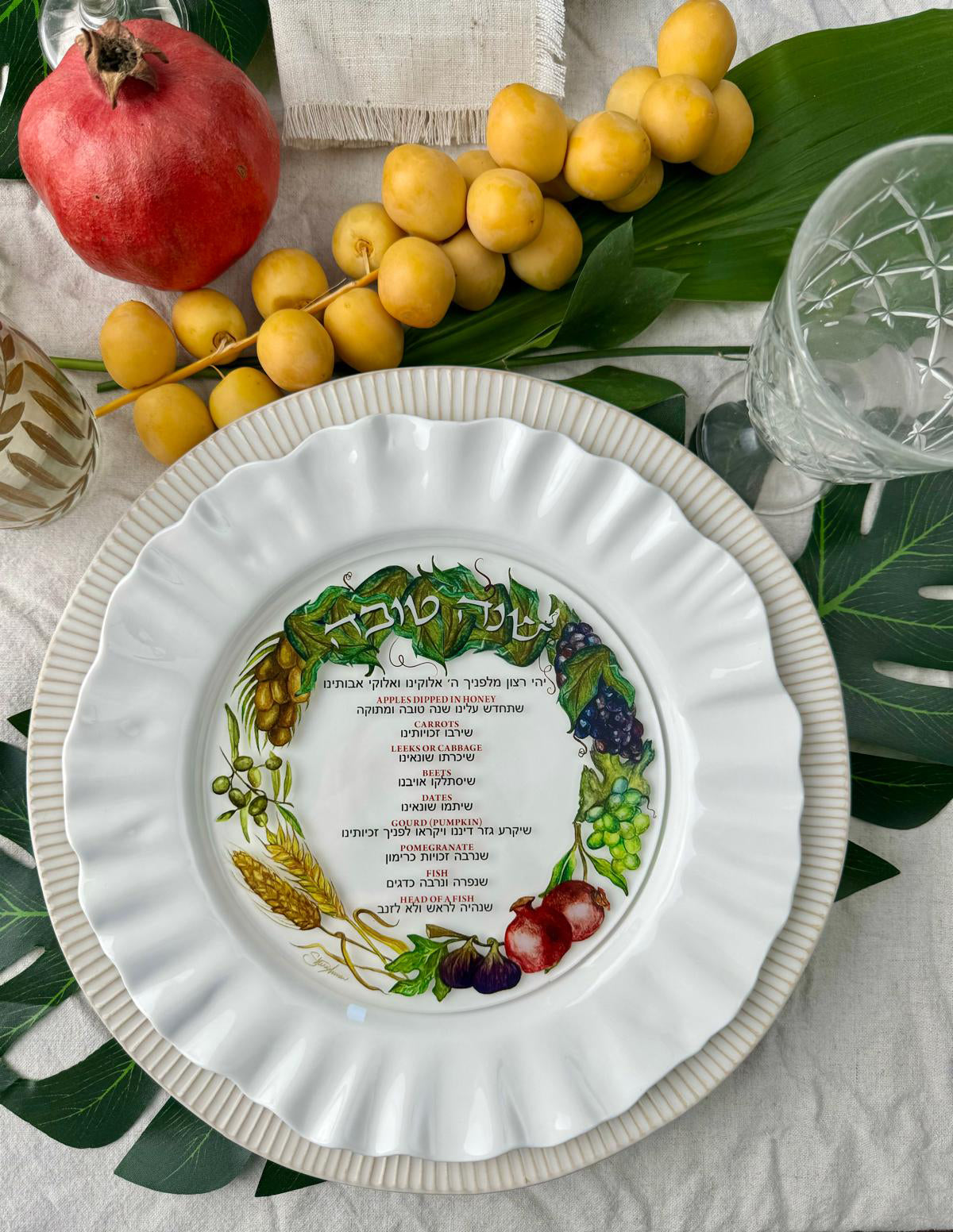 Rosh Hashana Acrylic Coasters - Painted