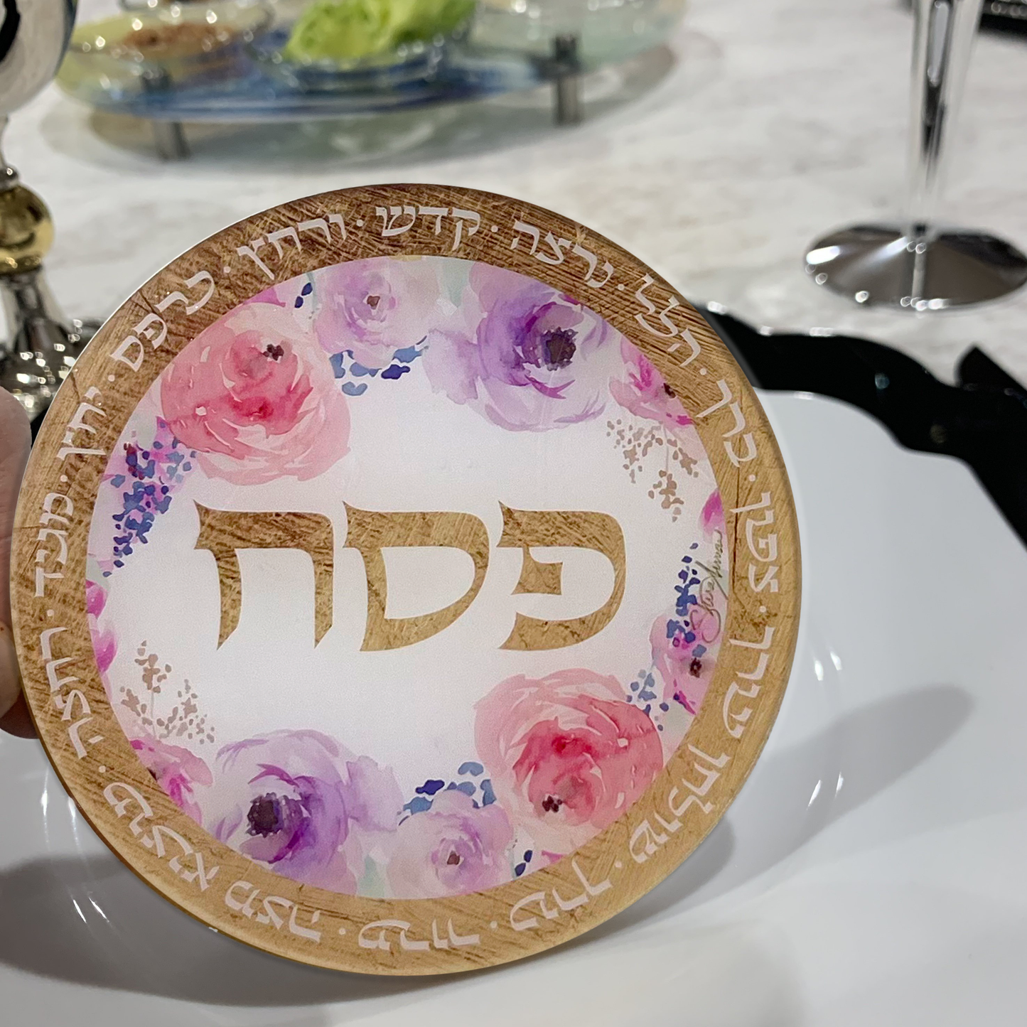 Acrylic Pesach Coasters: Floral