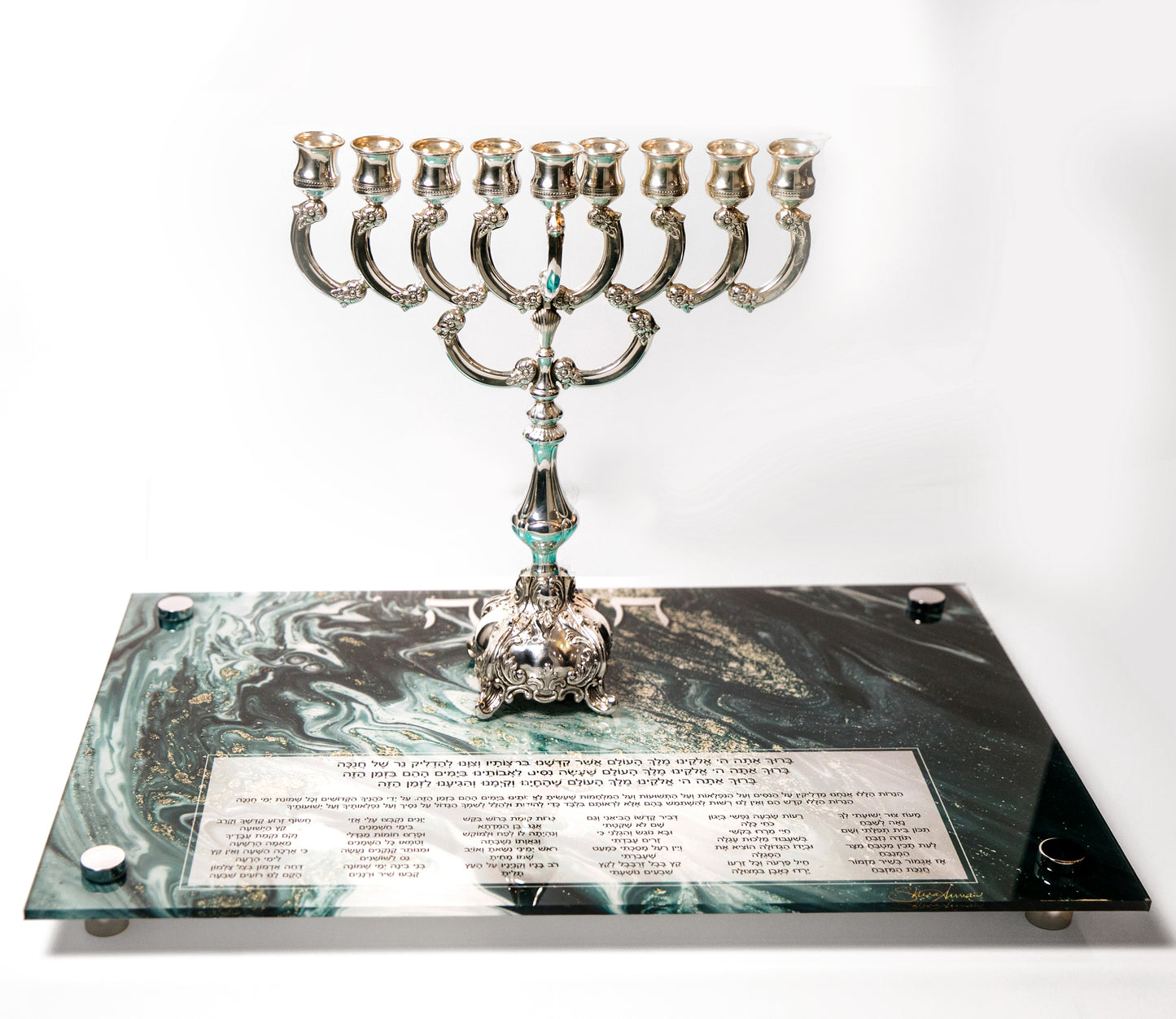 Chanukah Tray: Black and White