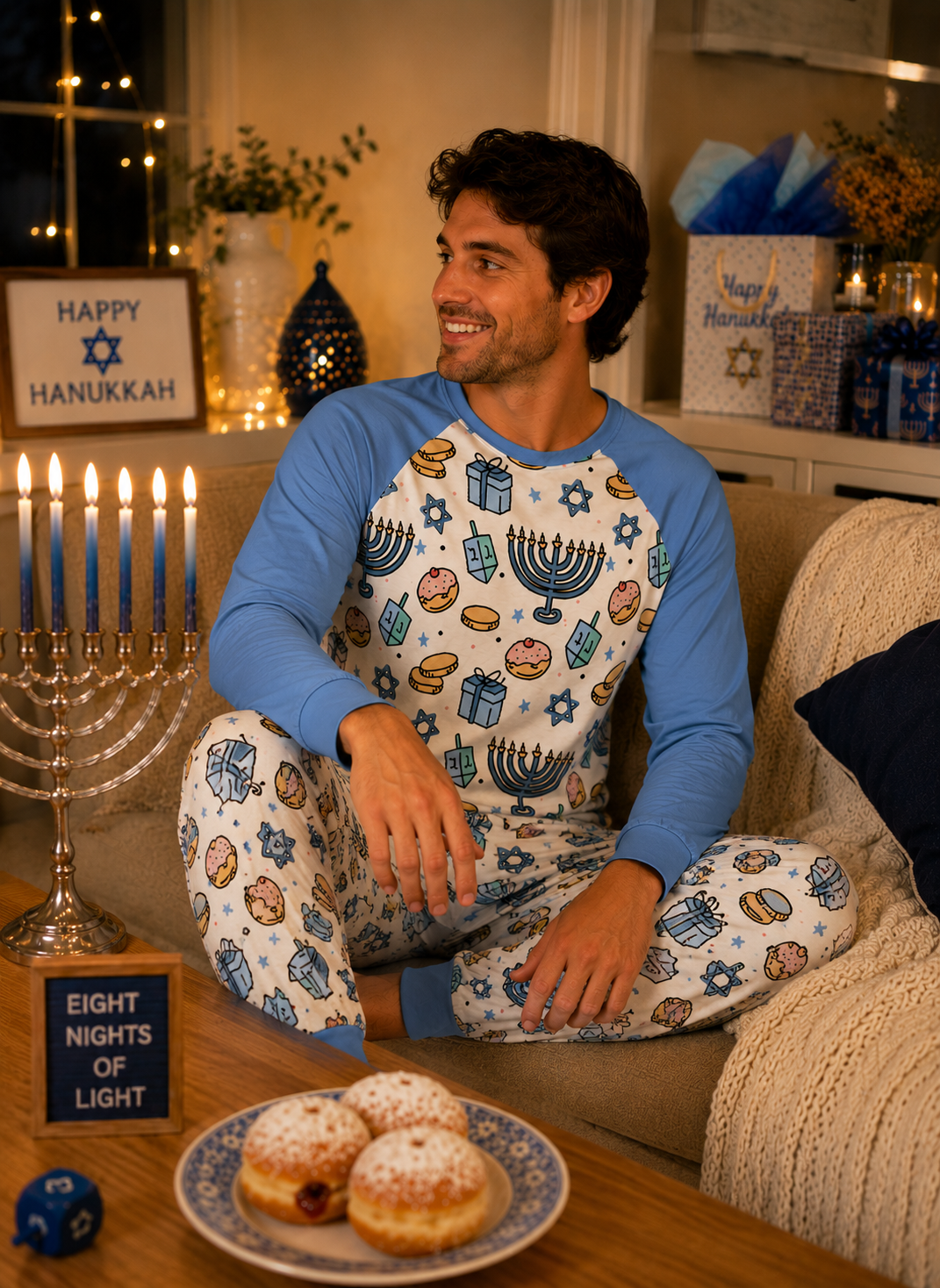 Hanukkah Pajamas for Family Matching - ADULT