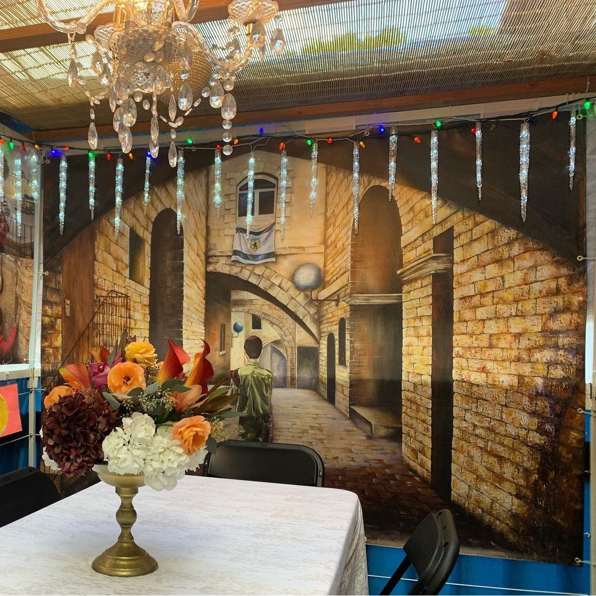 Sukkah Banner - Soldier in the Old City