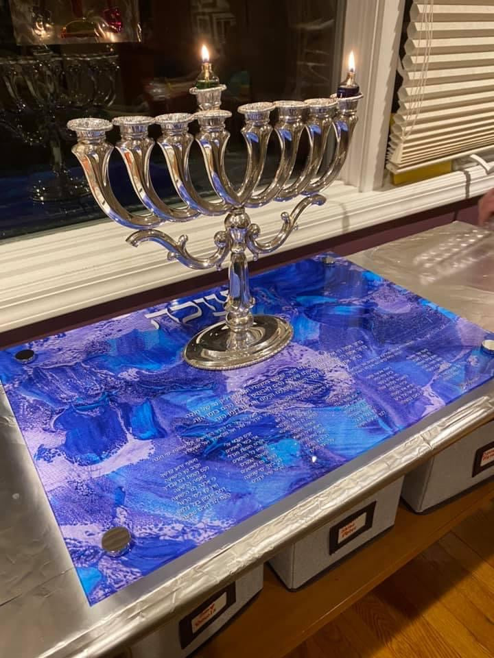 Chanukah Tray: Purple/Blue