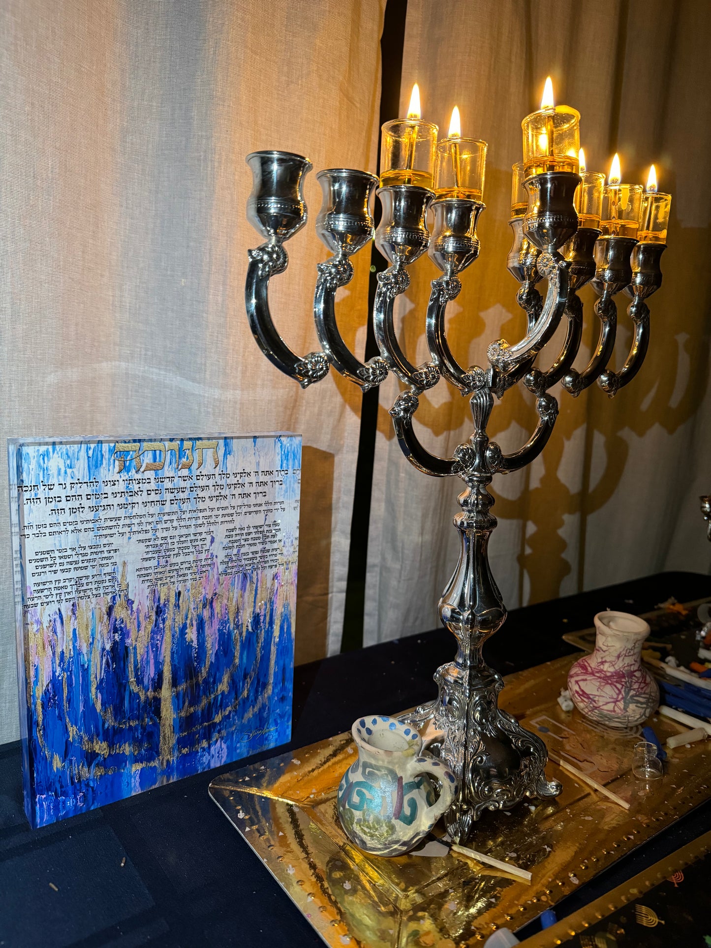 Chanukah Brachot Acrylic Block