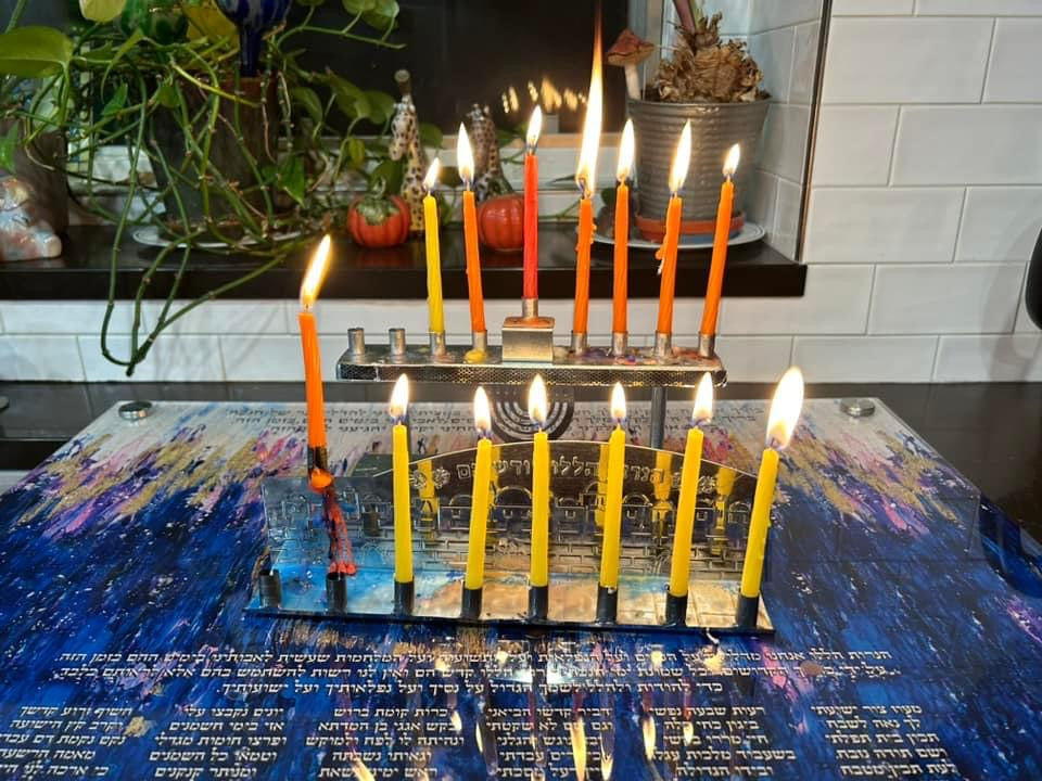 Chanukah Tray: Menorah Painting