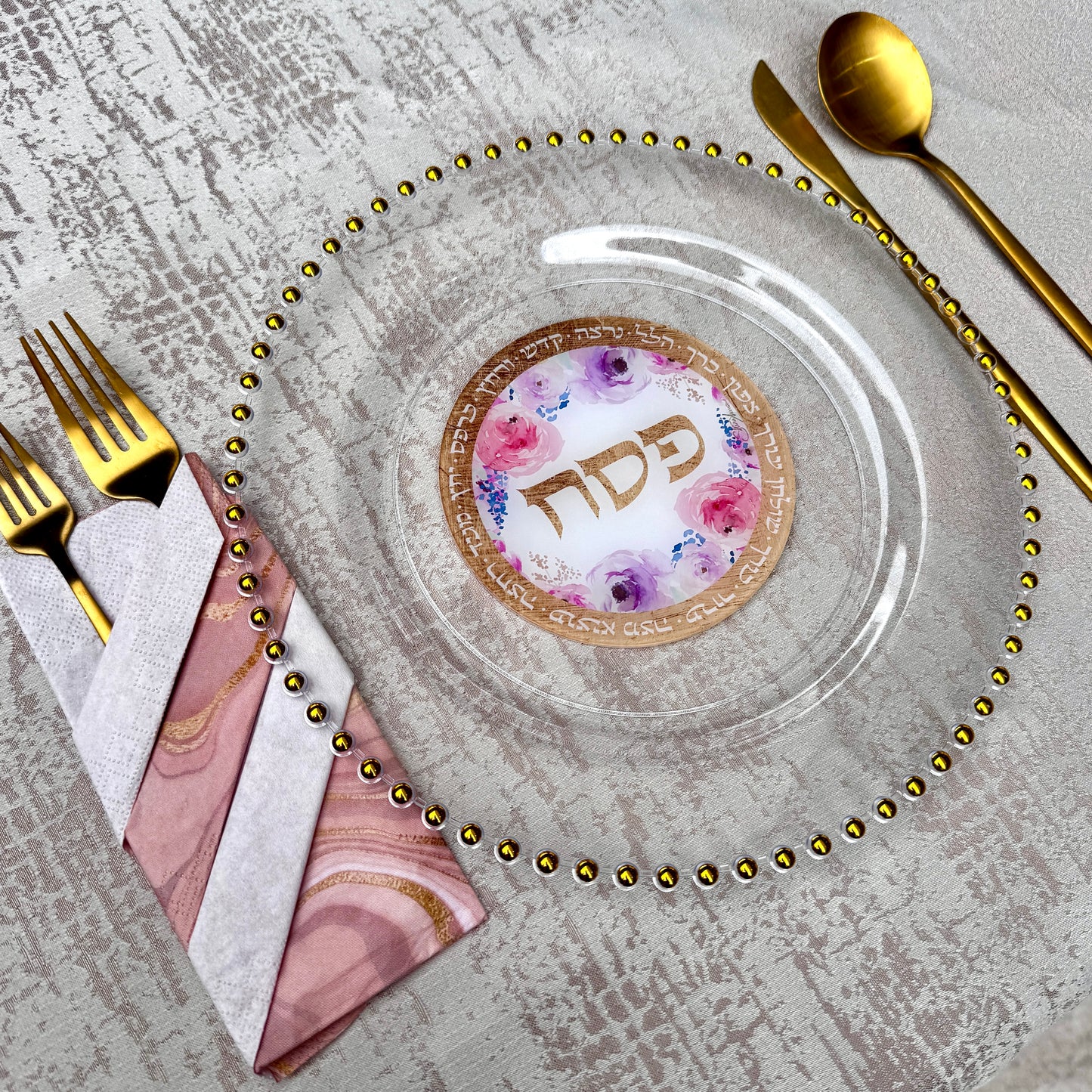 Acrylic Pesach Coasters: Floral