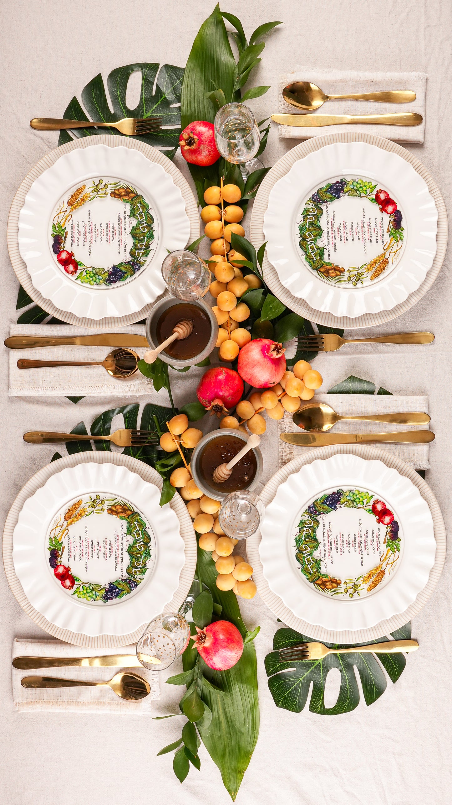 Rosh Hashana Acrylic Coasters - Painted