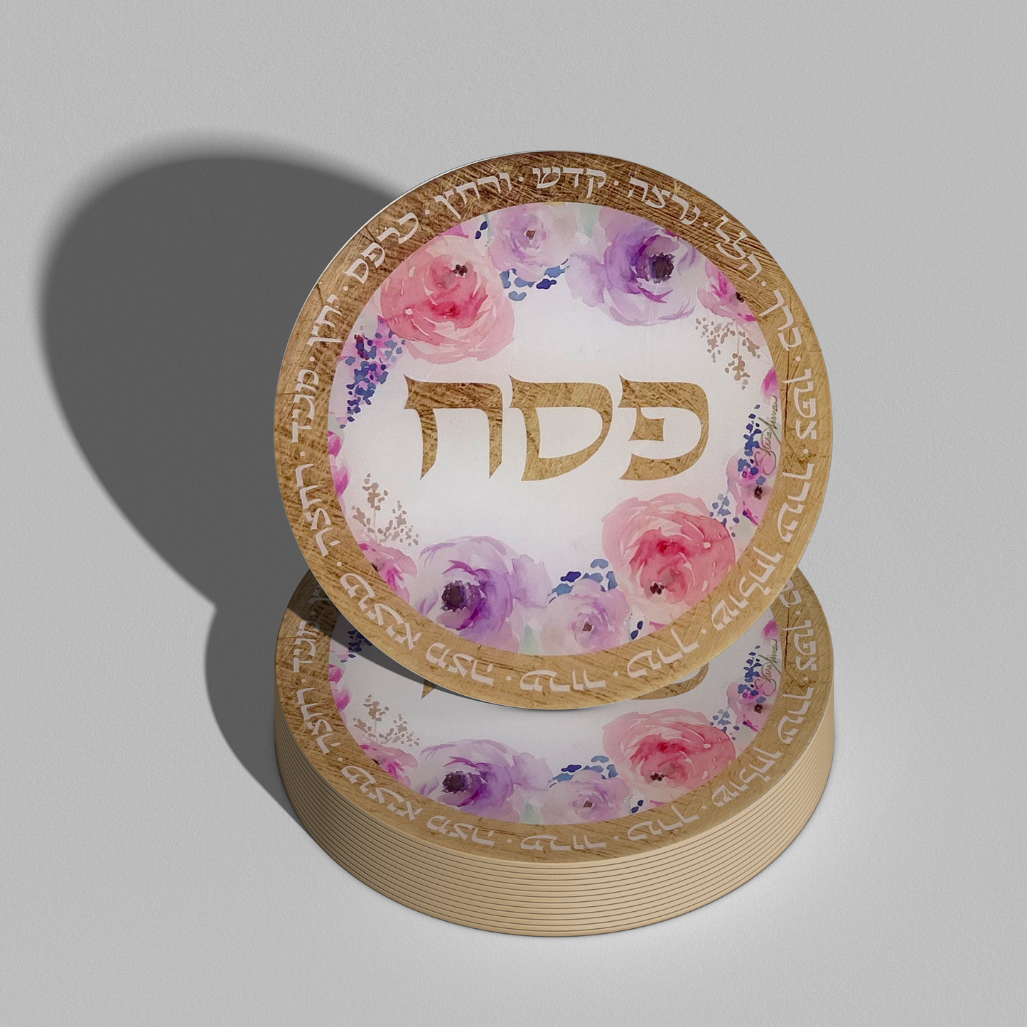 Acrylic Pesach Coasters: Floral