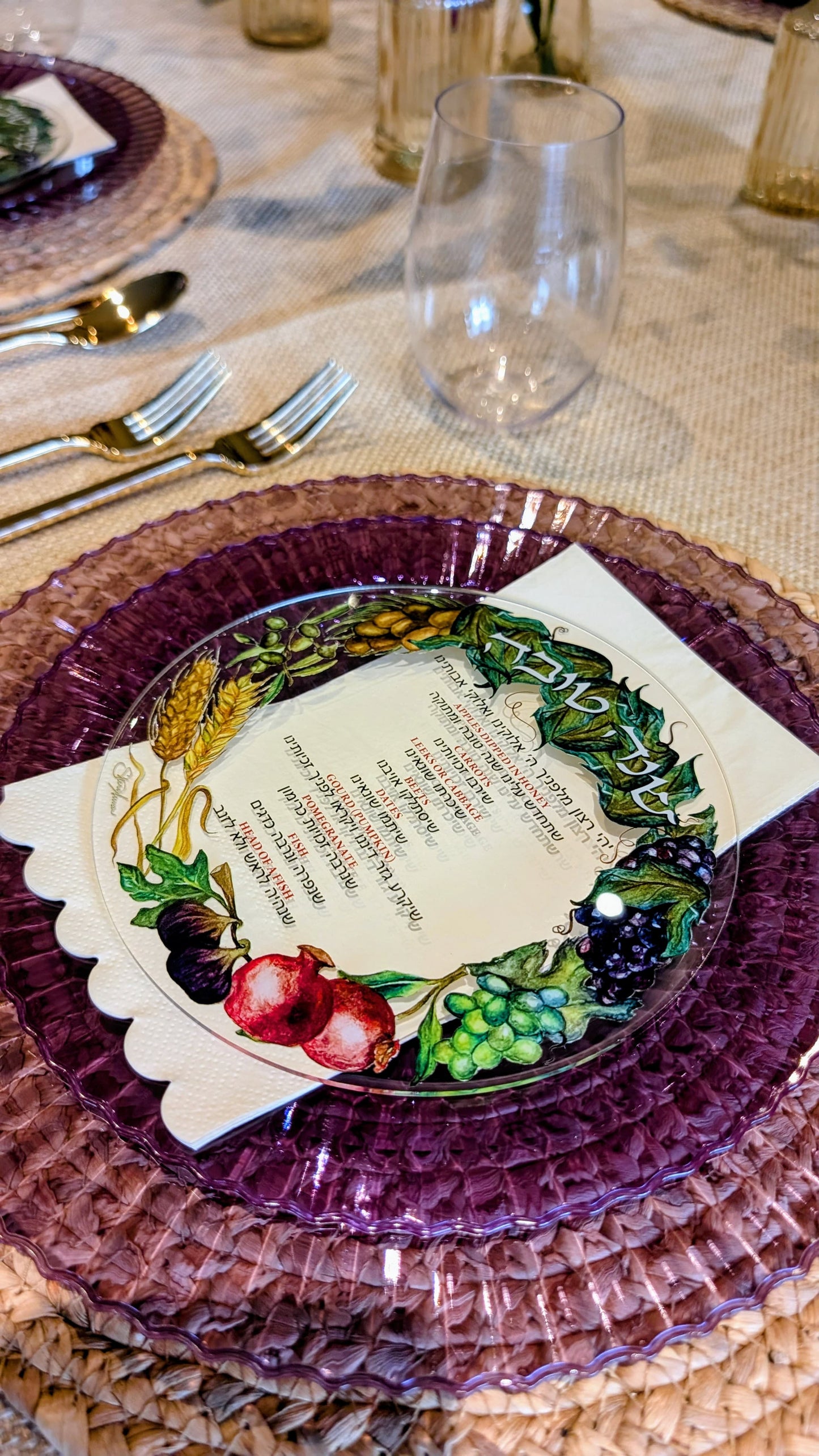 Rosh Hashana Acrylic Coasters - Painted