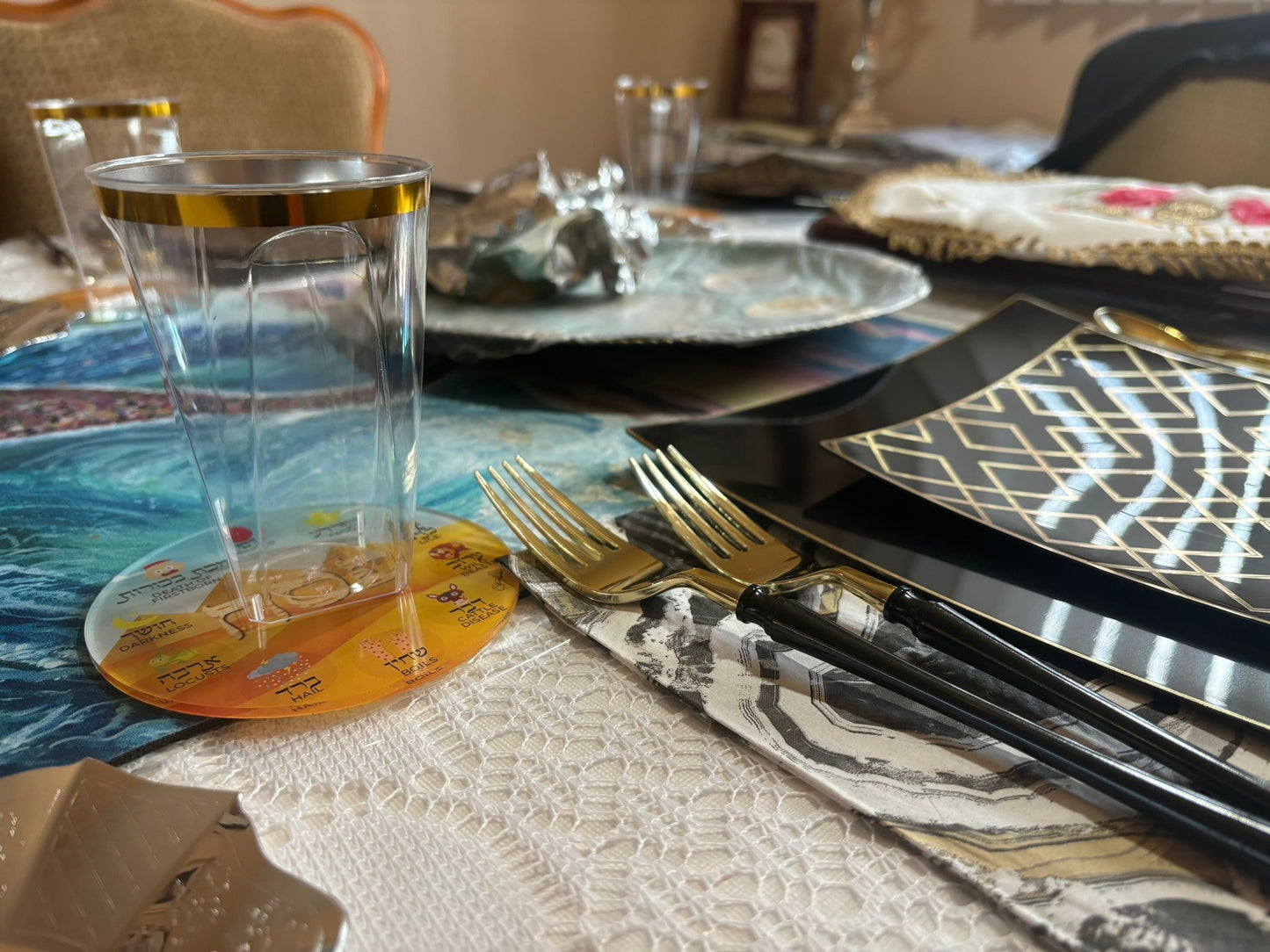 Acrylic Pesach Coasters: Colorful