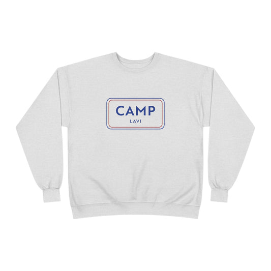 Camp Lavi Crewneck Sweatshirt — Minimal Retro Camp Logo Pullover