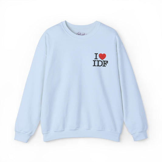 the IDF embroidered crewneck