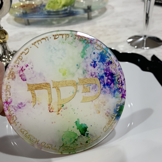 Acrylic Pesach Coasters: Abstract Floral