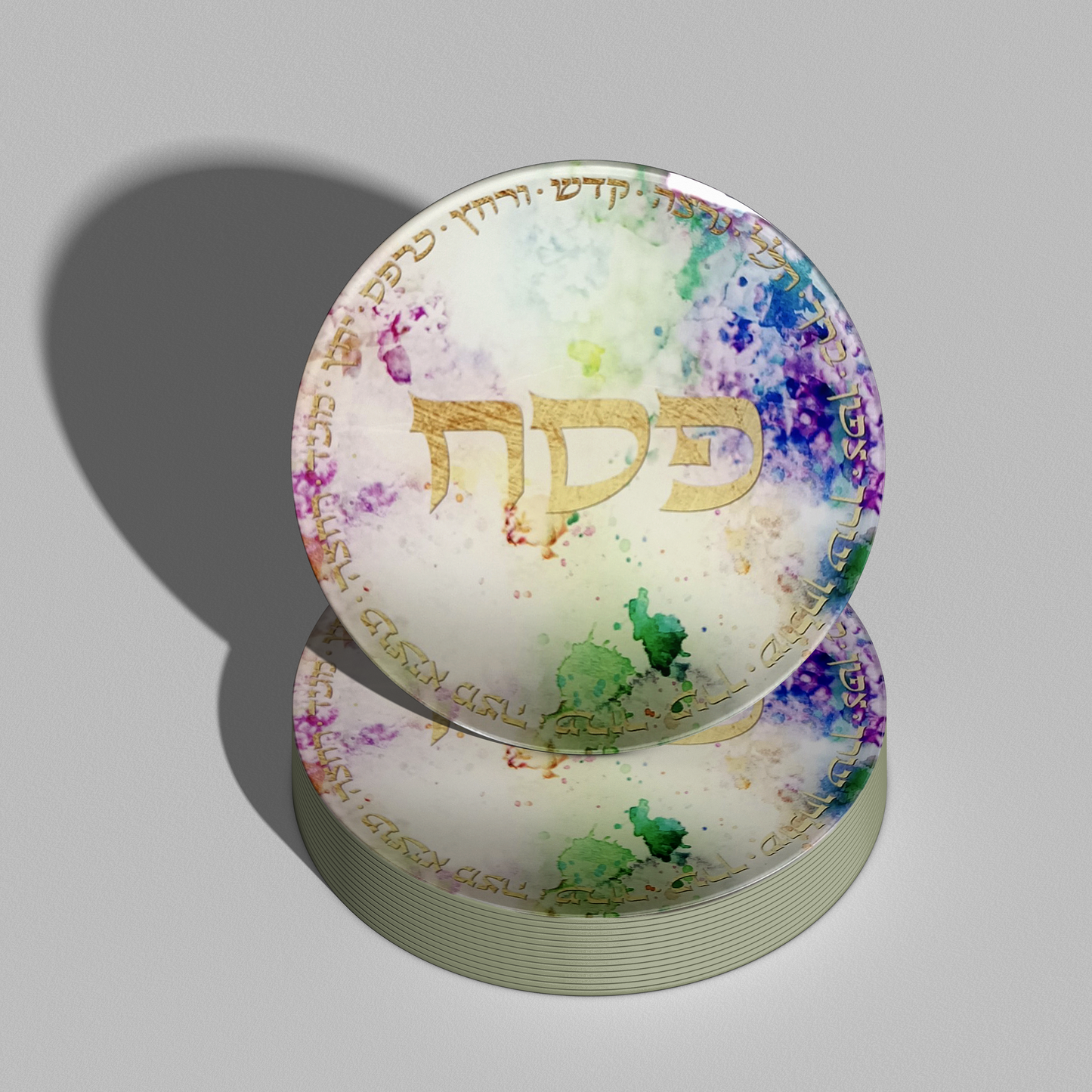 Acrylic Pesach Coasters: Abstract Floral