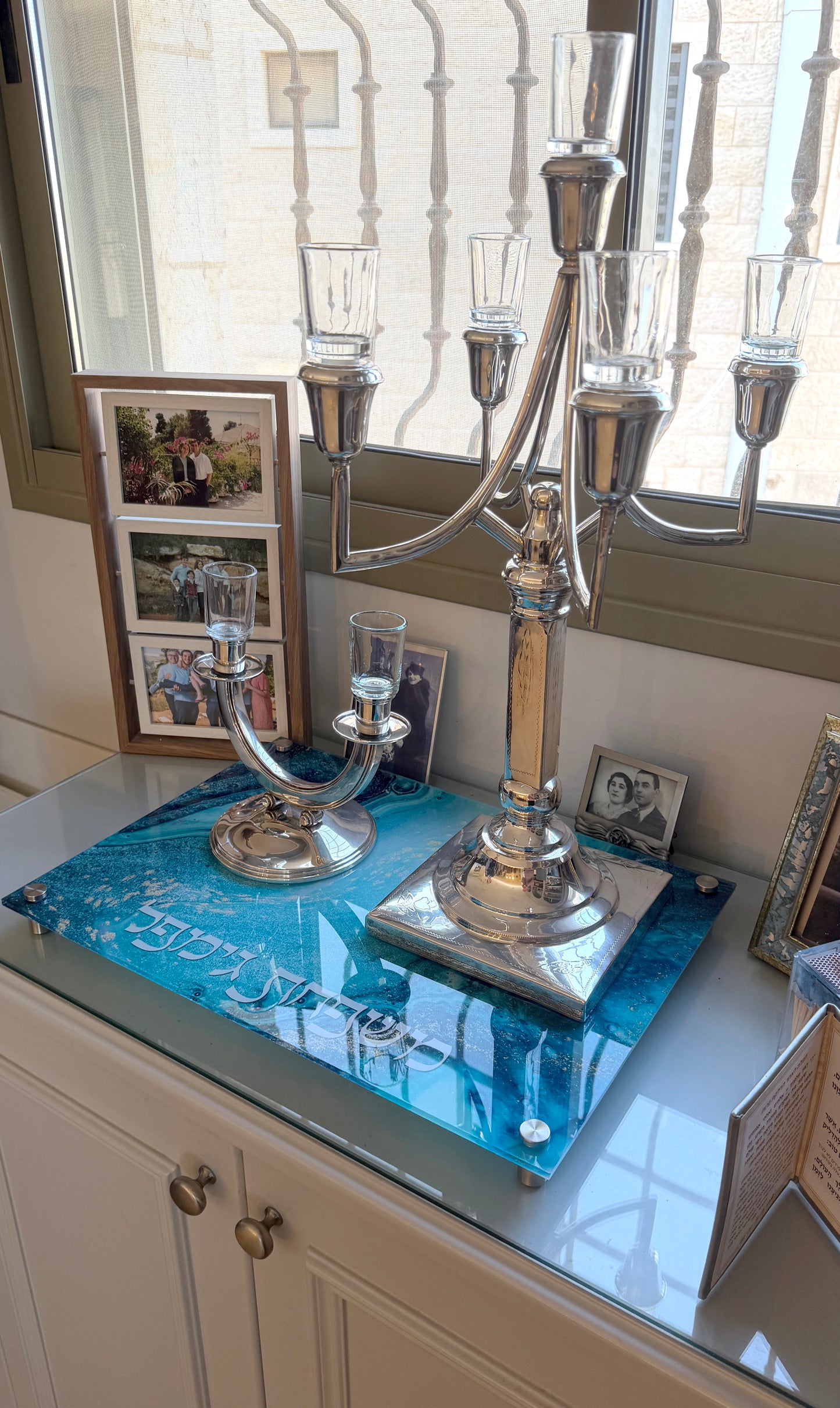 Candlestick Tray: Teal