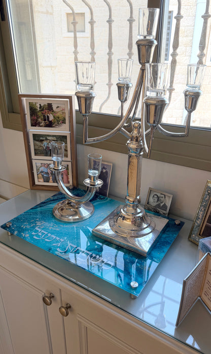 Candlestick Tray: Teal