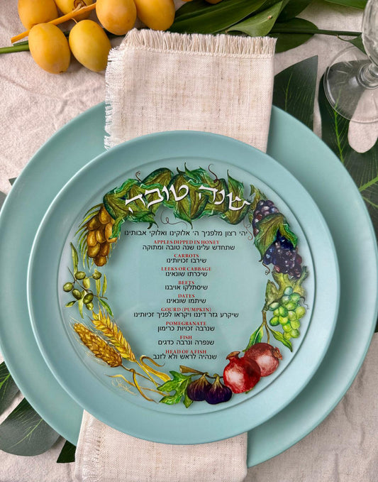 Rosh Hashana Acrylic Coasters - Colorful