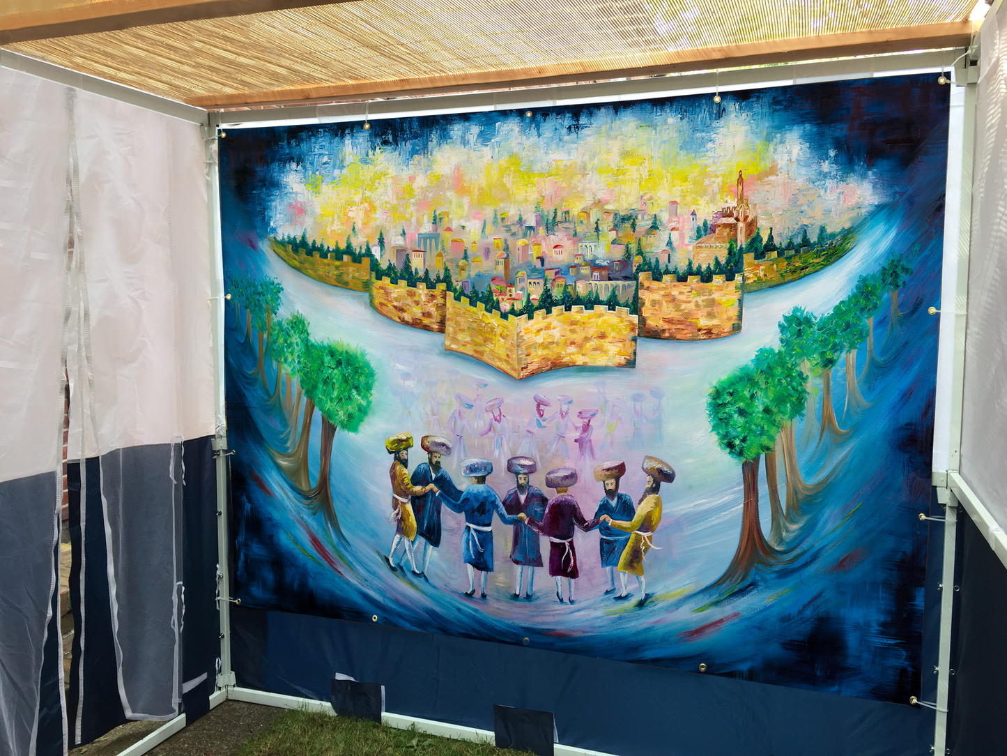 Sukkah Banner - Dancing to Jerusalem