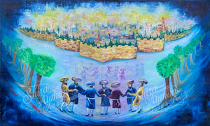 Sukkah Banner - Dancing to Jerusalem