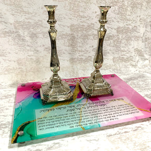 Candlestick Tray: Pink & Green