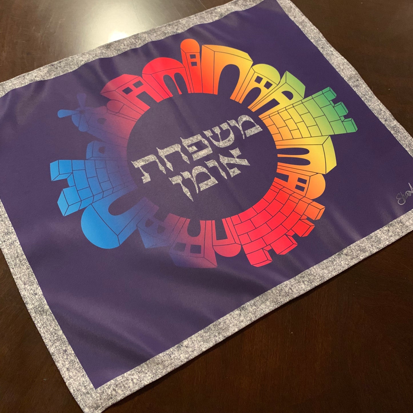 Challah Cover - Rainbow Jerusalem in the Round
