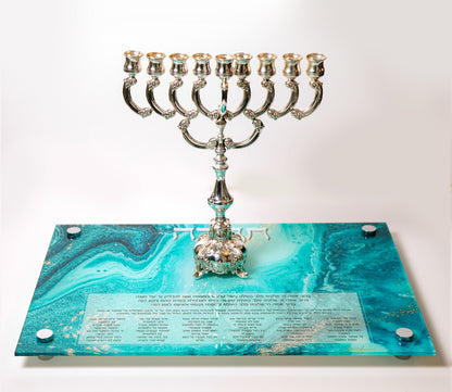 Chanukah Tray: Teal