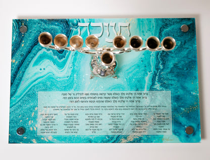 Chanukah Tray: Teal